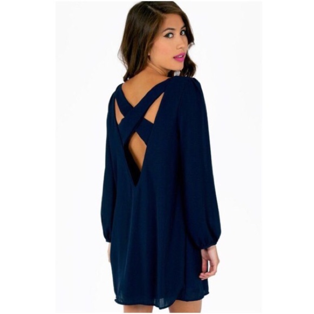Long sleeve dress with low back